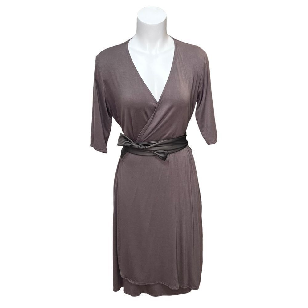 Dahlia Wrap Dress Cafe Con Crème Size Large NWT Neutral Minimalist